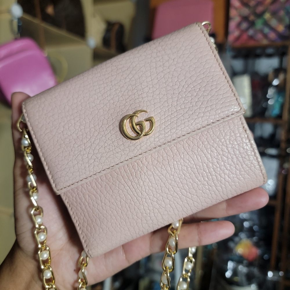 Sale🎉 RARE Authentic Gucci leather marmont french Compact wallet - Picture 4 of 17